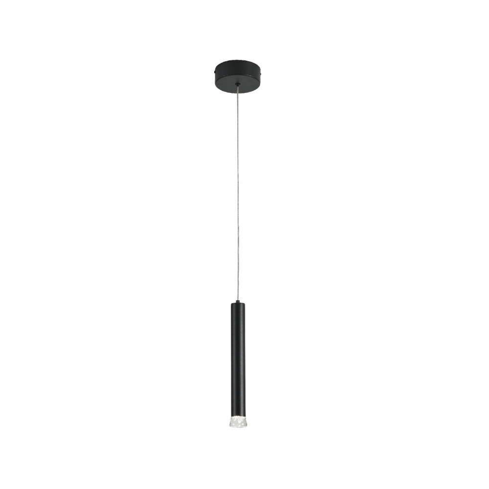 ΚΡΕΜΑΣΤΟ ΦΩΤΙΣΤΙΚΟ LED ACA KY011NC25BK RAPENZO ΑΜΜΩΔΕΣ ΜΑΥΡΟ ΑΛΟΥΜΙΝΙΟ 6W 2800K-3200K-4000K 240LM IP20 Φ30MMXH300MM