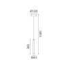 ΚΡΕΜΑΣΤΟ ΦΩΤΙΣΤΙΚΟ LED ACA KY011NC25BK RAPENZO ΑΜΜΩΔΕΣ ΜΑΥΡΟ ΑΛΟΥΜΙΝΙΟ 6W 2800K-3200K-4000K 240LM IP20 Φ30MMXH300MM