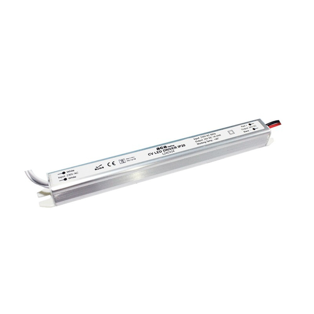 ΓΡΑΜΜΙΚΟ ΜΕΤΑΛΛΙΚΟ CV LED DRIVER 24W 230V AC24V DC 1A IP20 ΜΕ ΚΑΛΩΔΙΑ