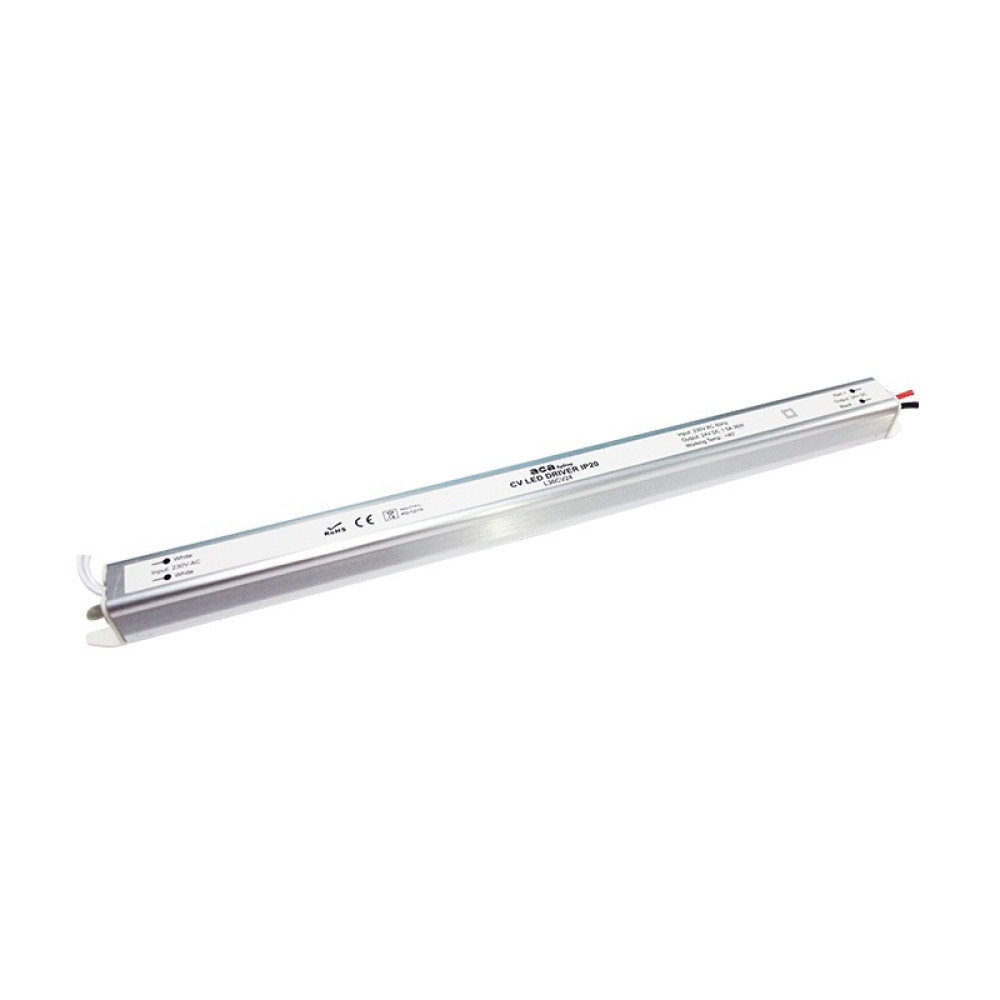 ΓΡΑΜΜΙΚΟ ΜΕΤΑΛΛΙΚΟ CV LED DRIVER 36W 230V AC24V DC 1.5A IP20 ΜΕ ΚΑΛΩΔΙΑ