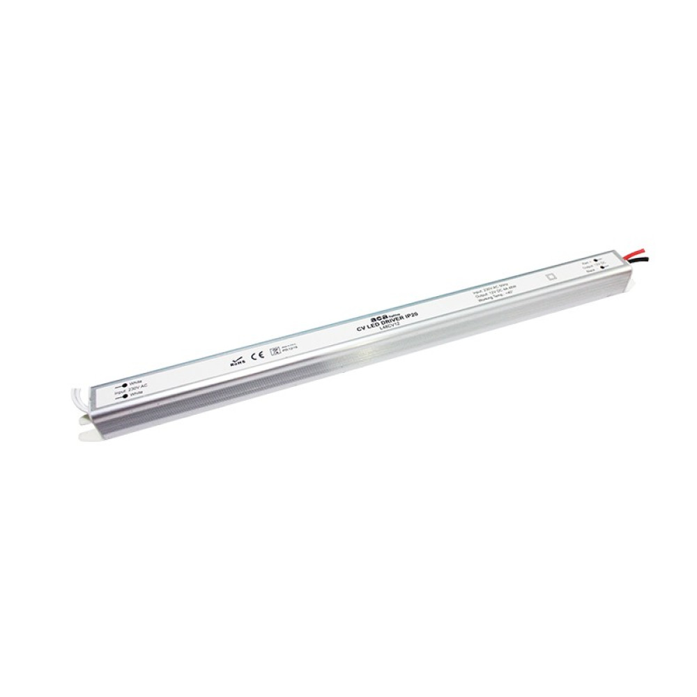 ΓΡΑΜΜΙΚΟ ΜΕΤΑΛΛΙΚΟ CV LED DRIVER 48W 230V AC12V DC 4A IP20 ΜΕ ΚΑΛΩΔΙΑ