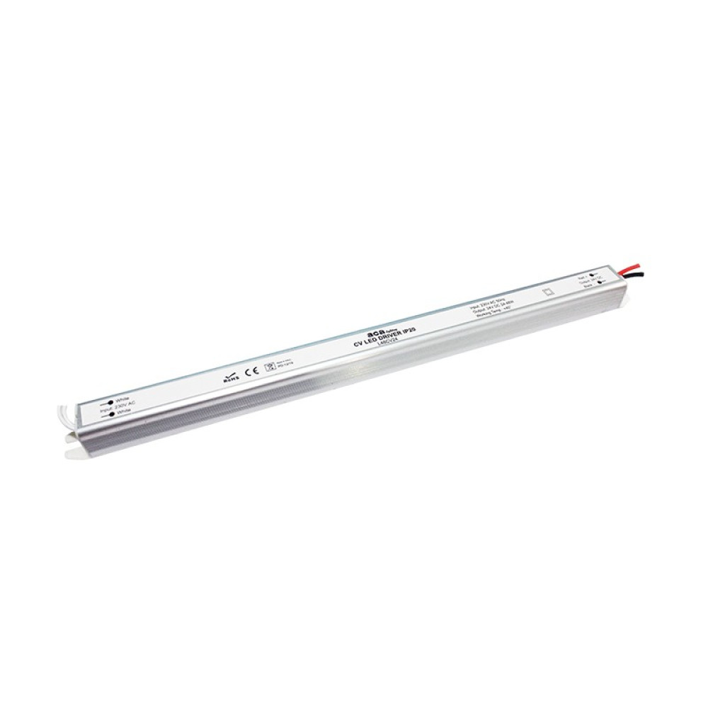 ΓΡΑΜΜΙΚΟ ΜΕΤΑΛΛΙΚΟ CV LED DRIVER 48W 230V AC24V DC 2A IP20 ΜΕ ΚΑΛΩΔΙΑ