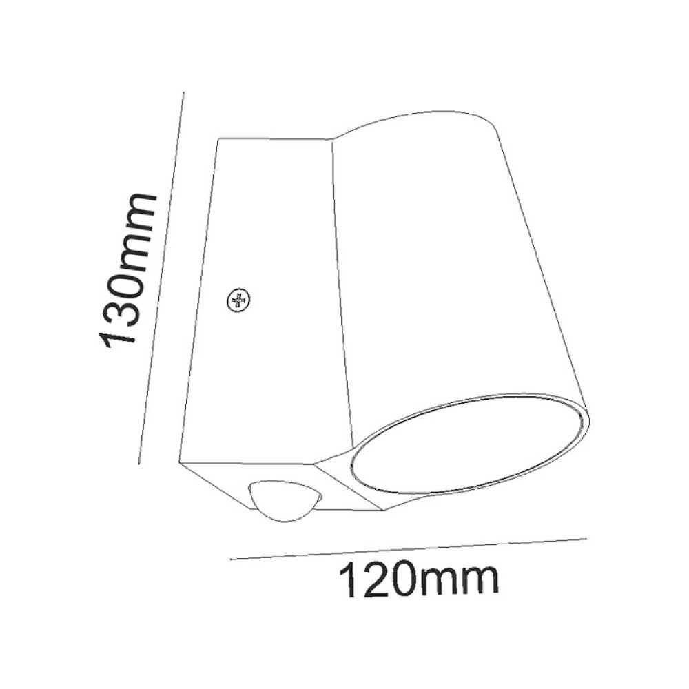 LED COB WALL SENSOR LUMINAIRE 6W 400LM 100° 230V AC 3.000K DARK GREY CRI80 IP54 30.000HRS
