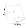 LED COB WALL LUMINAIRE 6W 400LM 100° 230V AC 3.000K DARK GREY CRI80 IP54 30.000HRS