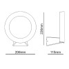 LED SMD WALL LUMINAIRE 8W 220LM 110° 230V AC 3.000K DARK GREY CRI80 IP54 30.000HRS