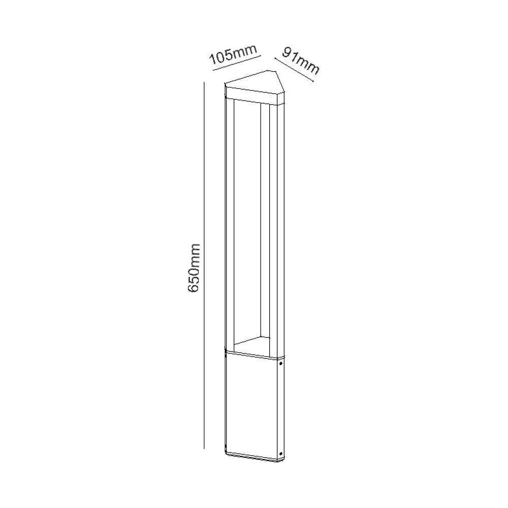LED HP POST LUMINAIRE 8W 420LM 45° 230V AC 3.000K DARK GREY CRI80 IP65 30.000HRS