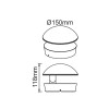 LED SMD WALL LUMINAIRE 13W 480LM 100° 230V AC 3.000K DARK GREY CRI80 IP54 30.000HRS