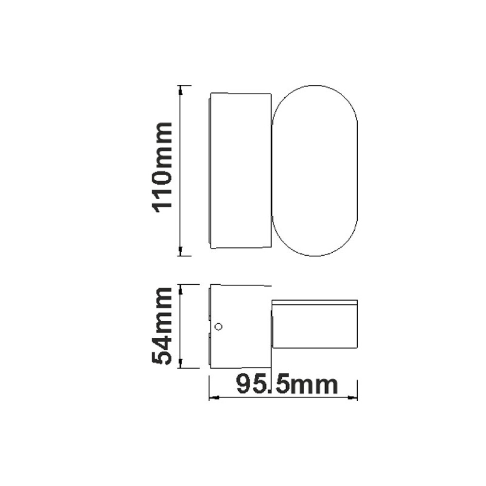LED SMD WALL LUMINAIRE 7W 320LM 100° 230V AC 3.000K DARK GREY CRI80 IP54 30.000HRS