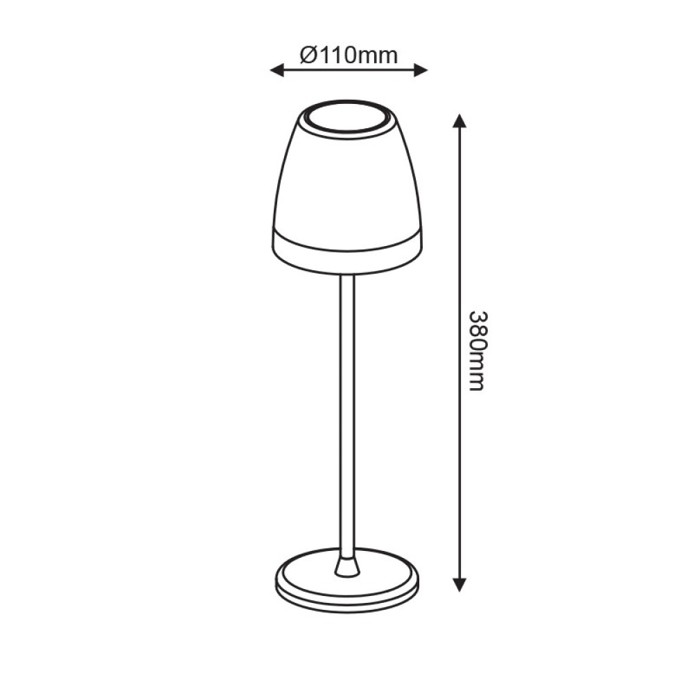 LED SMD TABLE BATTERY LUMINAIRE 2W 150LM 38° 3.000K DARK GREY CRI80 IP54