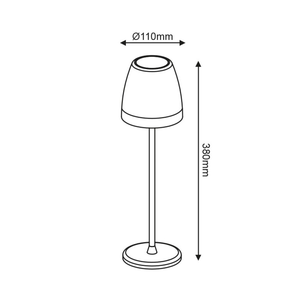 LED SMD TABLE BATTERY LUMINAIRE 2W 150LM 38° 3.000K MATT WHITE CRI80 IP54