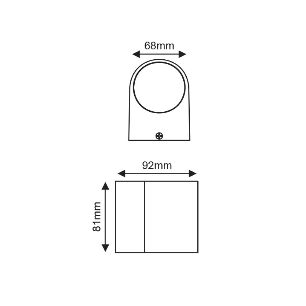 LED HP WALL LUMINAIRE 4W 230LM 40° 230V AC 3.000K DARK GREY CRI80 IP65 30.000HRS