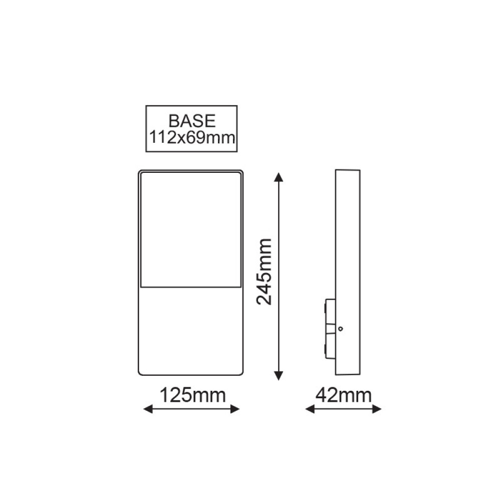 LED SMD WALL LUMINAIRE 4W 240LM 120° 230V AC 3.000K DARK GREY CRI80 IP54 30.000HRS