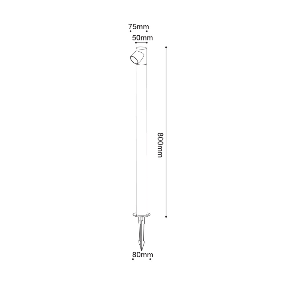 LED COB POST LUMINAIRE &amp; SPIKE 5W 240LM 50° 230V AC 3.000K DARK GREY CRI80 IP65 30.000HRS