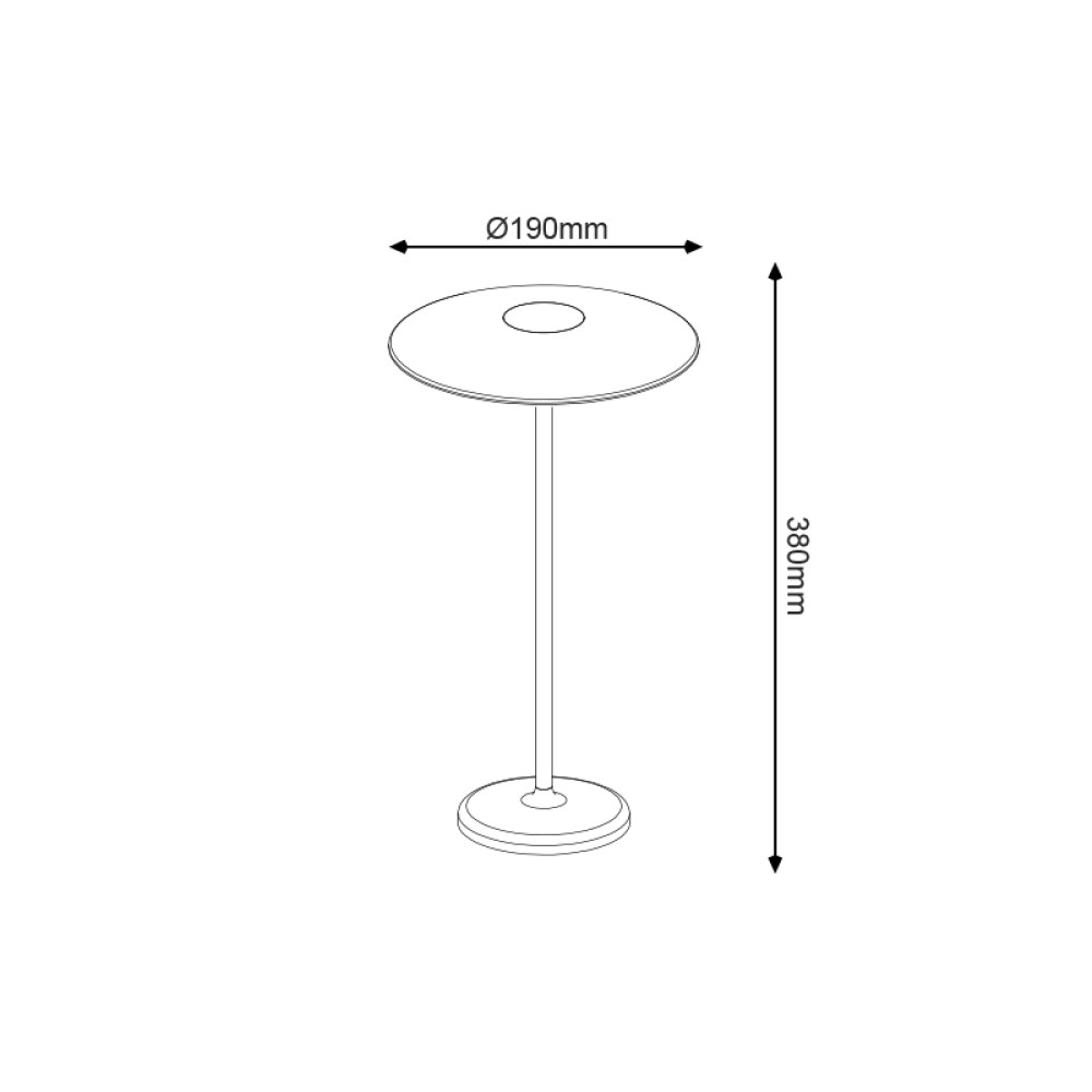 LED SMD TABLE BATTERY LUMINAIRE 2W 260LM 83° 3.000K WHITE CRI80 IP54