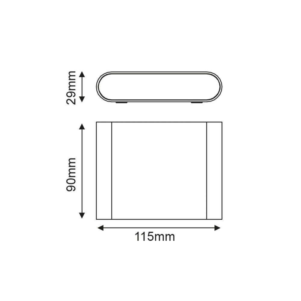 LED SMD WALL LUMINAIRE 7W 310LM 60° 230V AC 3.000K DARK GREY CRI80 IP54 30.000HRS