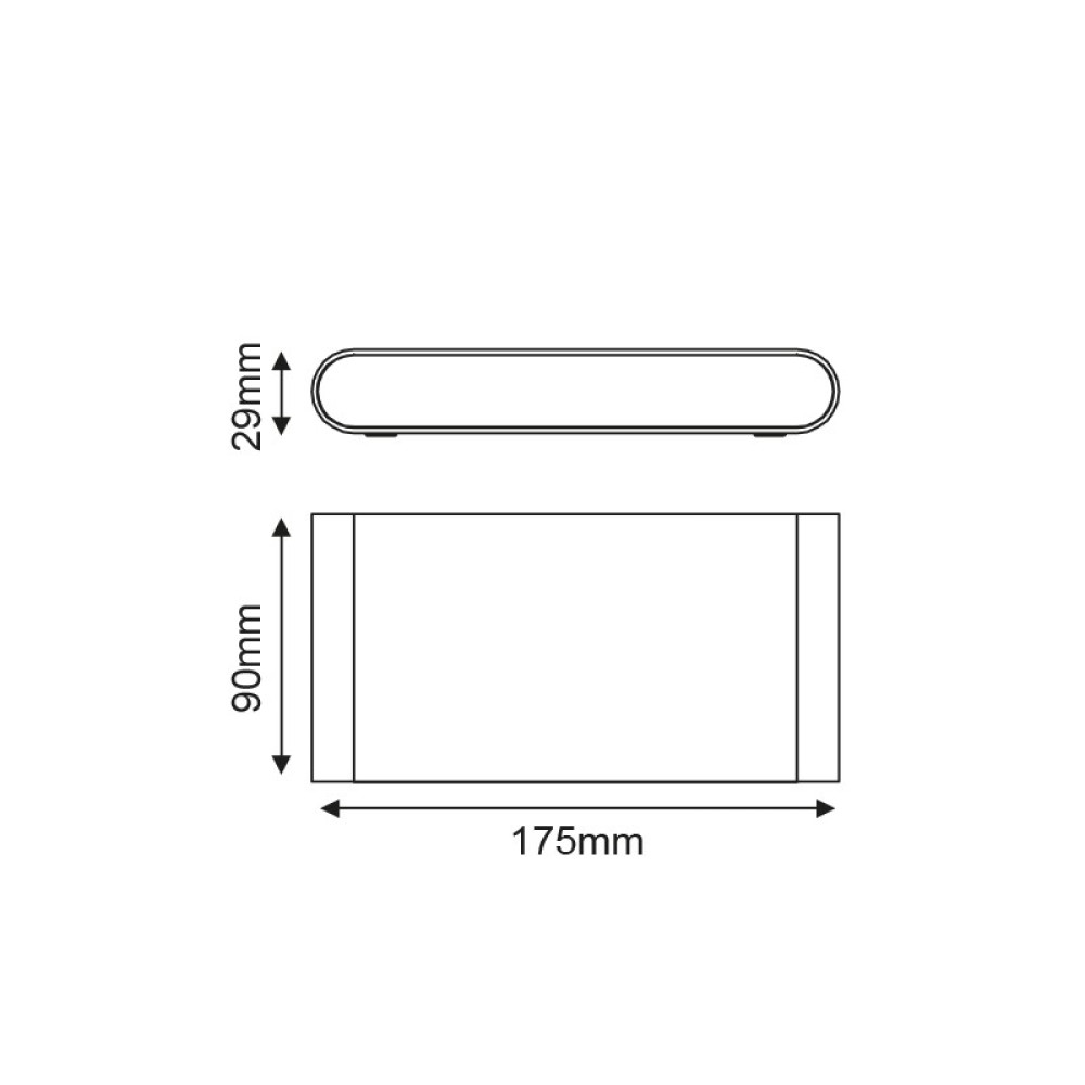 LED SMD WALL LUMINAIRE 11W 570LM 60° 230V AC 3.000K DARK GREY CRI80 IP54 30.000HRS