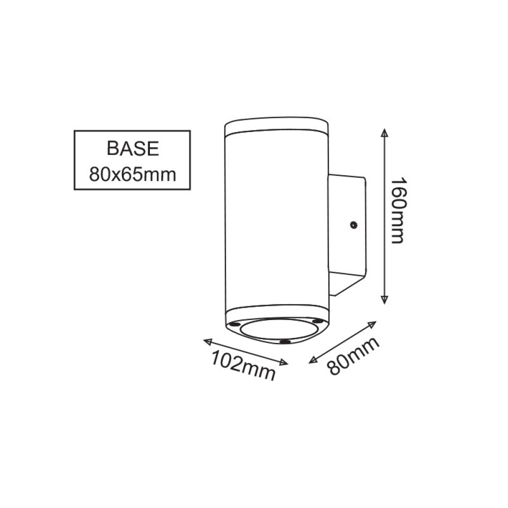 LED HP WALL LUMINAIRE 6W 300LM 50° 230V AC 3.000K DARK GREY CRI80 IP54 30.000HRS
