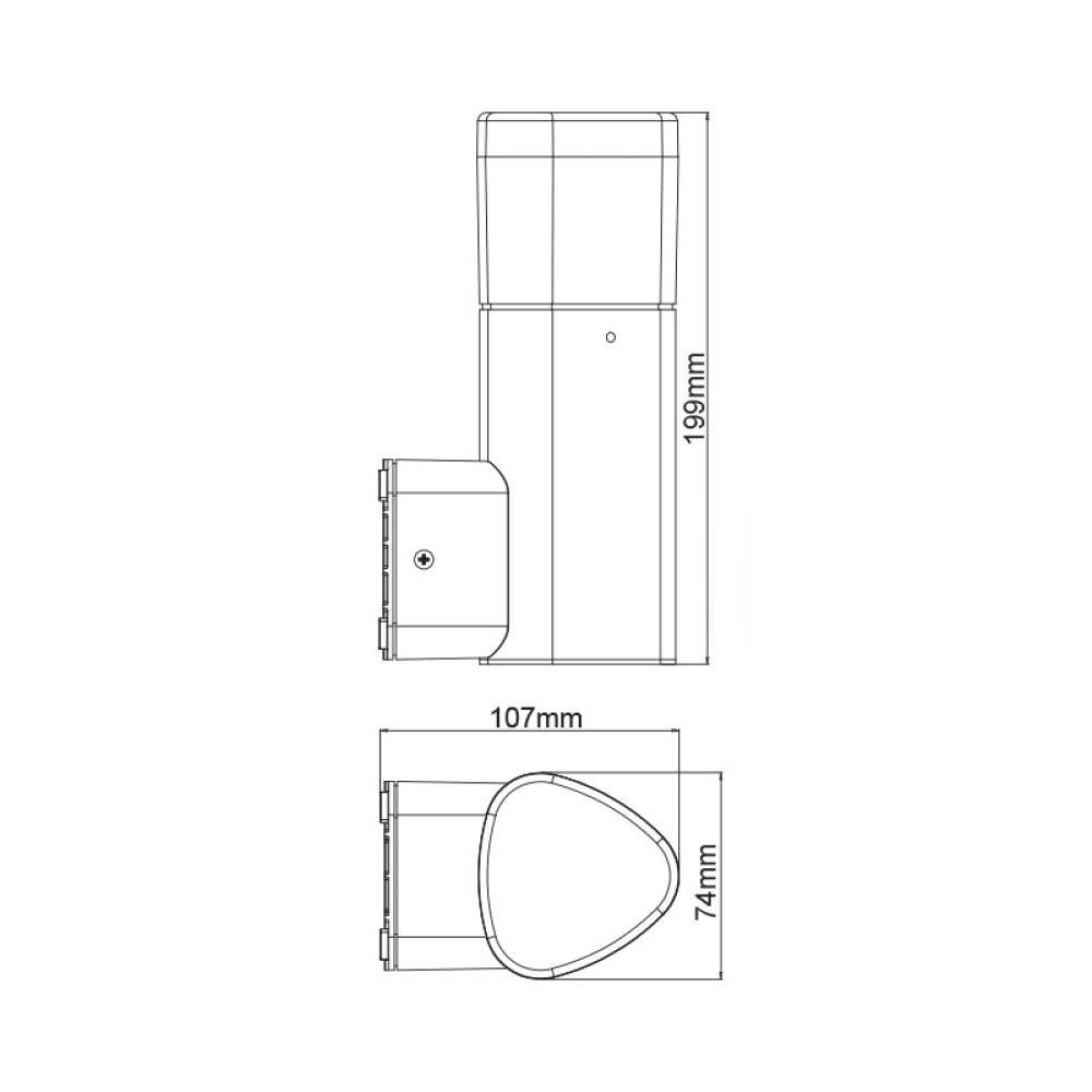 LED SMD WALL LUMINAIRE 7W 410LM 340° 230V AC 3.000K DARK GREY CRI80 IP54 30.000HRS
