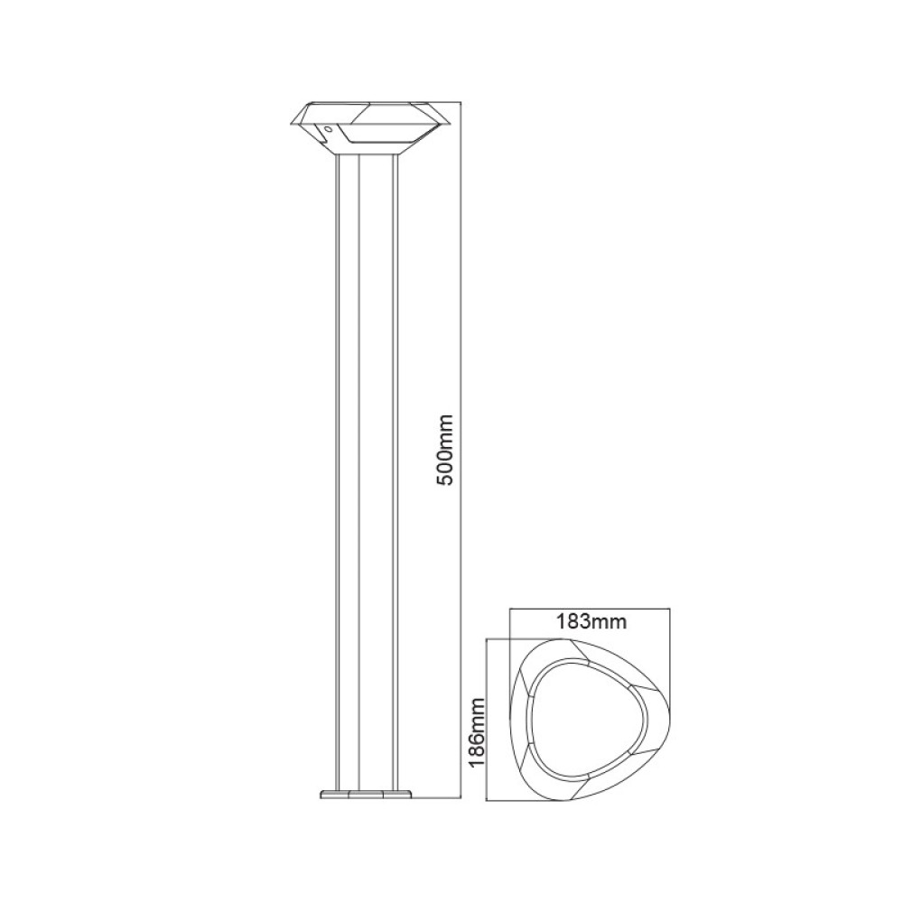 LED SMD POST LUMINAIRE 7W 520LM 330° 230V AC 3.000K DARK GREY CRI80 IP54 30.000HRS