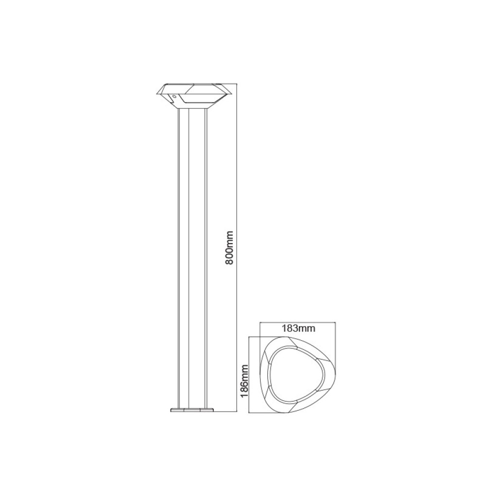 LED SMD POST LUMINAIRE 7W 520LM 330° 230V AC 3.000K DARK GREY CRI80 IP54 30.000HRS