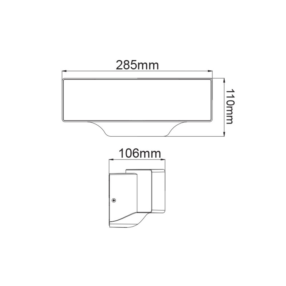 LED SMD WALL LUMINAIRE 13W 710LM 110° 230V AC 3.000K DARK GREY CRI80 IP65 30.000HRS