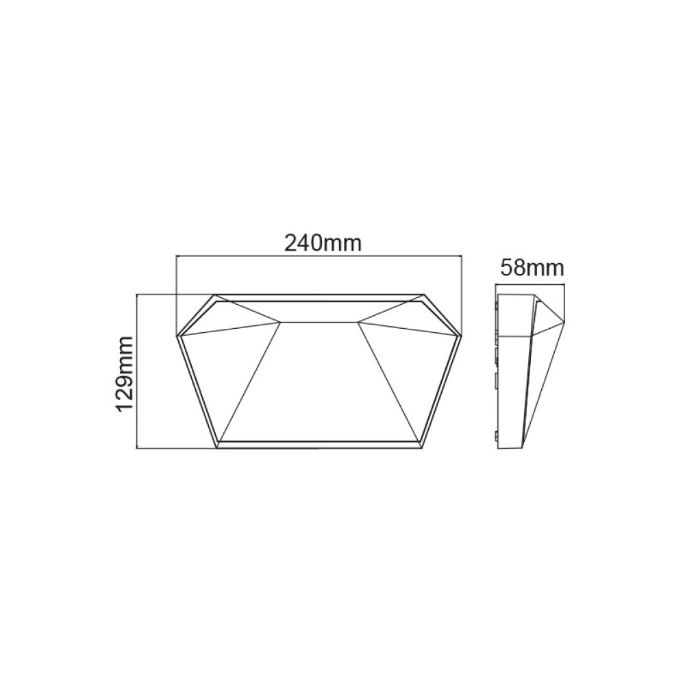 LED SMD WALL LUMINAIRE 10W 400LM 120° 230V AC 3.000K DARK GREY CRI80 IP65 30.000HRS