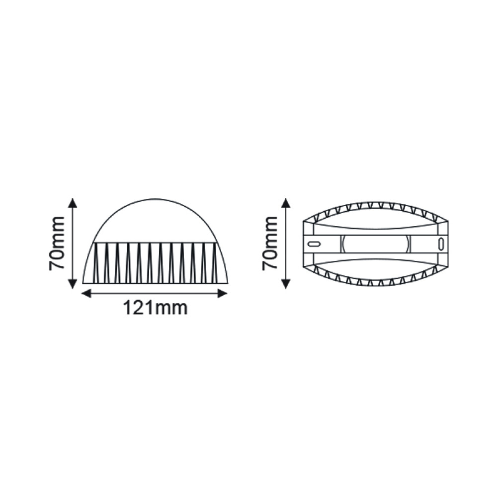 LED WINDOW VITRINE LUMINAIRE 9W 1050lm 110°x3° 230V AC 3000K MATT BLACK CRI80 IP65 40.000hrs