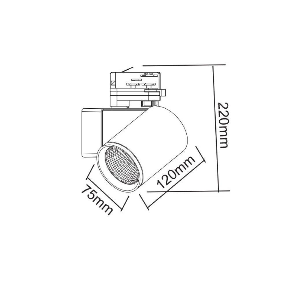 LED ΦΩΤΙΣΤΙΚΟ ΡΑΓΑΣ 230V AC 20W 3000K 3-PHASE 34° 2000LM Ra80 ΓΚΡΙ