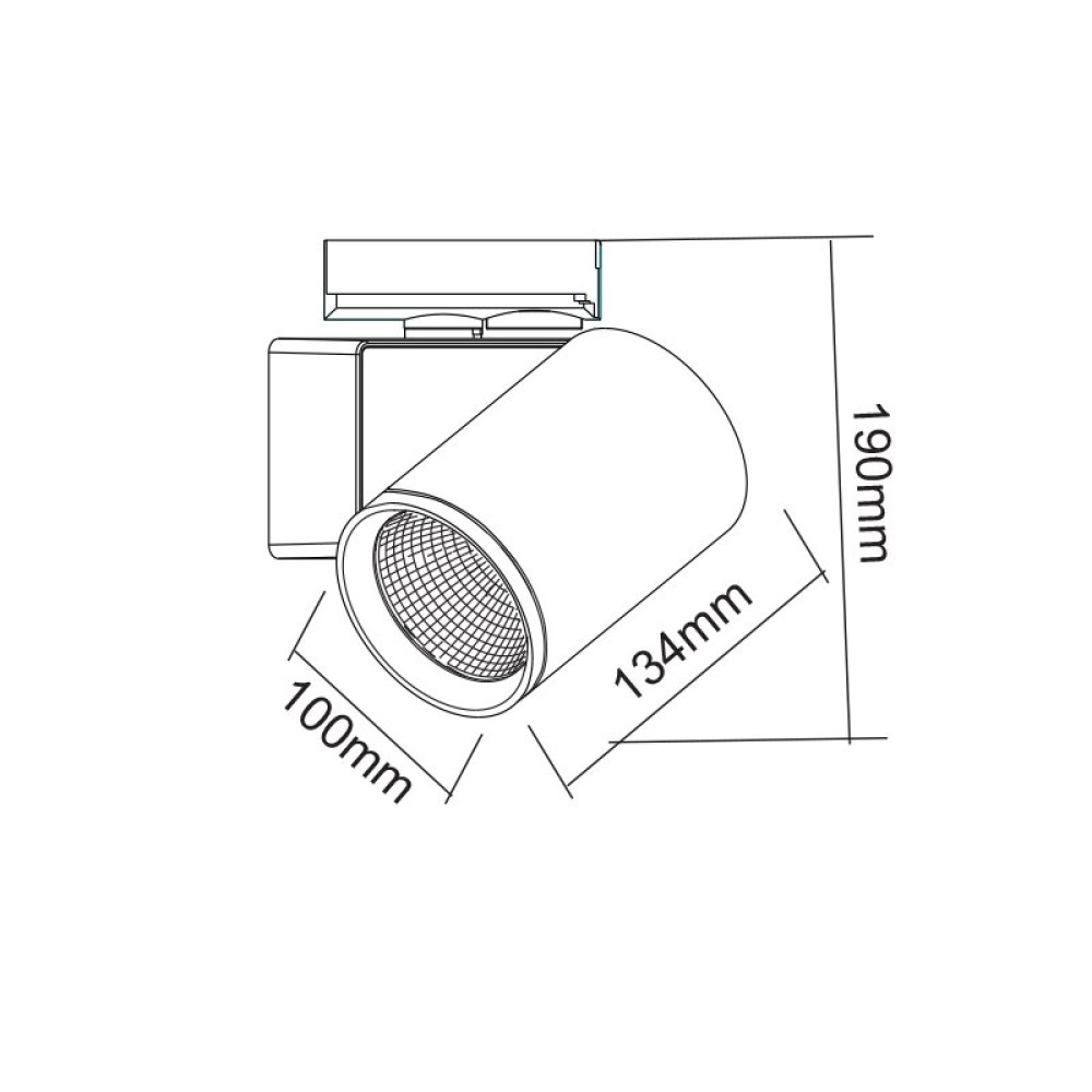 LED ΦΩΤΙΣΤΙΚΟ ΡΑΓΑΣ 230V AC 40W 4000K 1-PHASE 34° 4200LM Ra90 ΛΕΥΚΟ