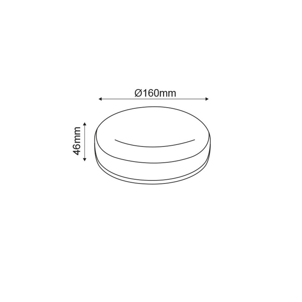 LED PC WHITE CEILING LUMINAIRE 230V AC IP66 12W 1020lm 3000K 180° Ra80