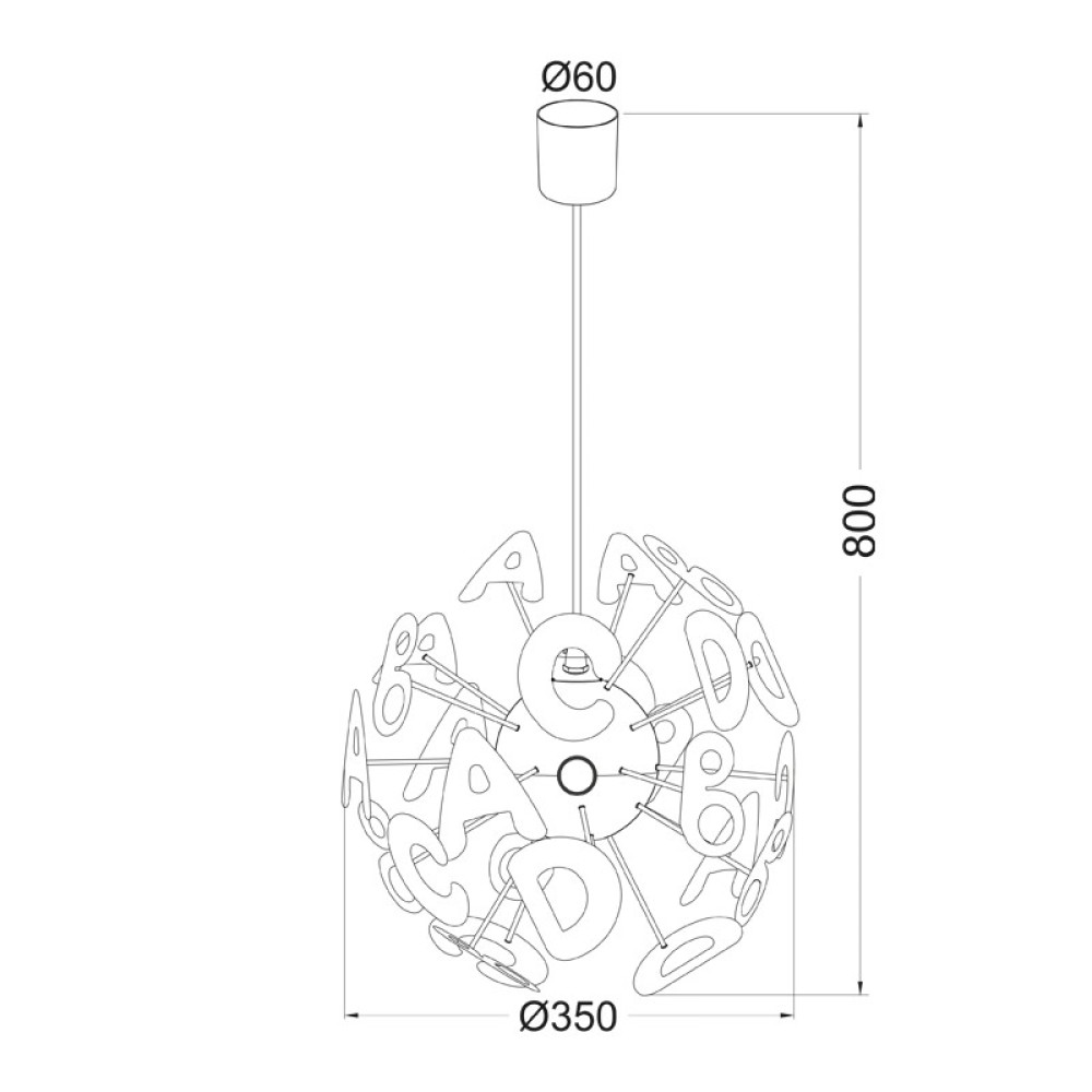NETTO ΚΡΕΜΑΣΤΟ ΠΑΙΔΙΚΟ ΓΡΑmmΑΤΑ 3X40W E14 Φ350mm