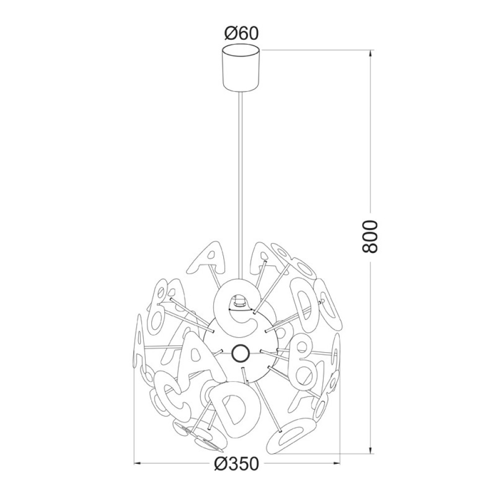 NETTO ΚΡΕΜΑΣΤΟ ΠΑΙΔΙΚΟ ΓΡΑmmΑΤΑ 4X40W E14 Φ350mm