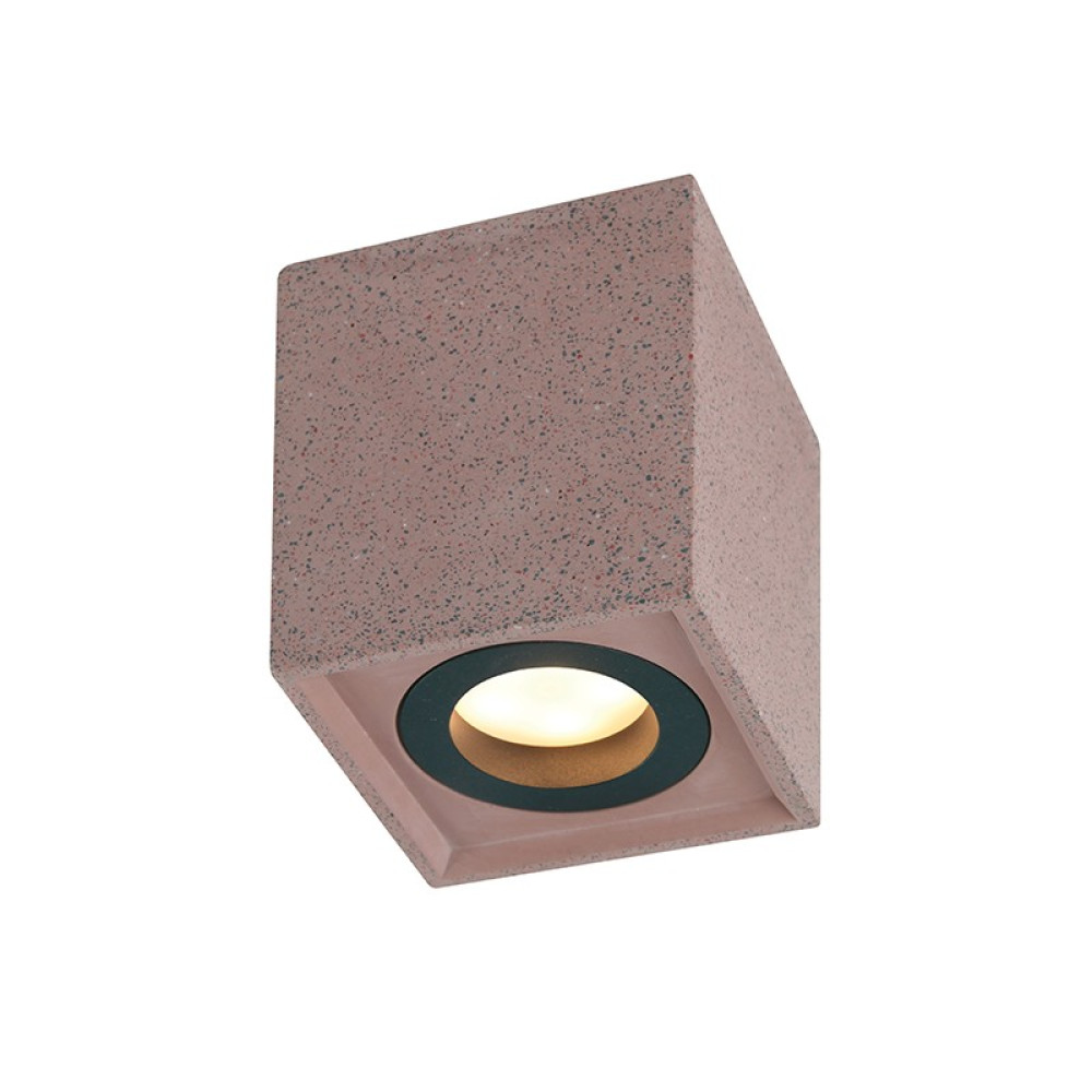 ΟΡΟΦΗΣ Φ/Σ 1ΧGU10 ΚΟΚΚΙΝΟ ΤΣΙΜΕΝΤΟ 8,5X8,5XH10CM MONTE