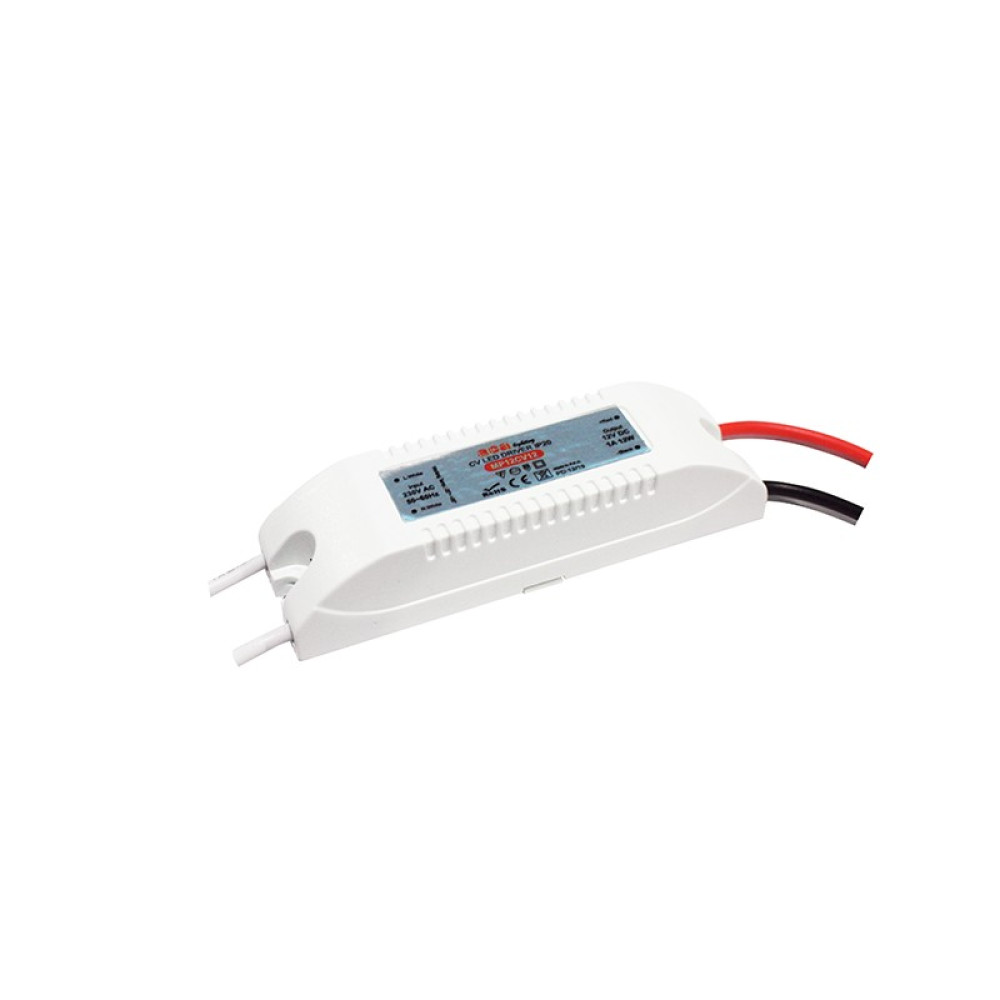 ΜΙΝΙ ΠΛΑΣΤΙΚΟ CV LED DRIVER 12W 230V AC12V DC 1A IP20 ΜΕ ΚΑΛΩΔΙΑ