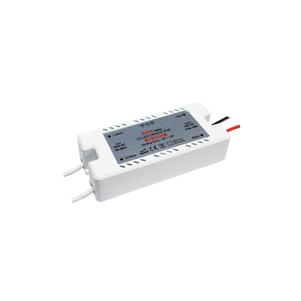 ΜΙΝΙ ΠΛΑΣΤΙΚΟ CV LED DRIVER 18W 230V AC24V DC 0.75A IP20 ΜΕ ΚΑΛΩΔΙΑ