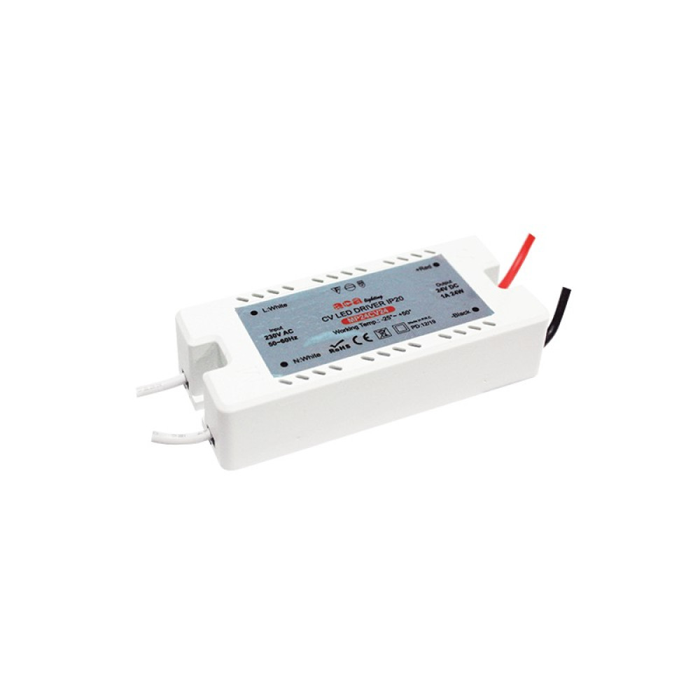 ΜΙΝΙ ΠΛΑΣΤΙΚΟ CV LED DRIVER 24W 230V AC24V DC 1A IP20 ΜΕ ΚΑΛΩΔΙΑ