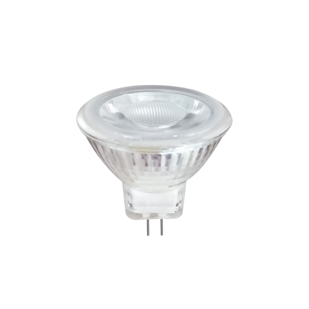 LED SMD ΓΥΑΛΙΝΟ 2,5W 6000K 12V AC/DC 220LM RA80 30000HRS 30° 1xG4 MR11
