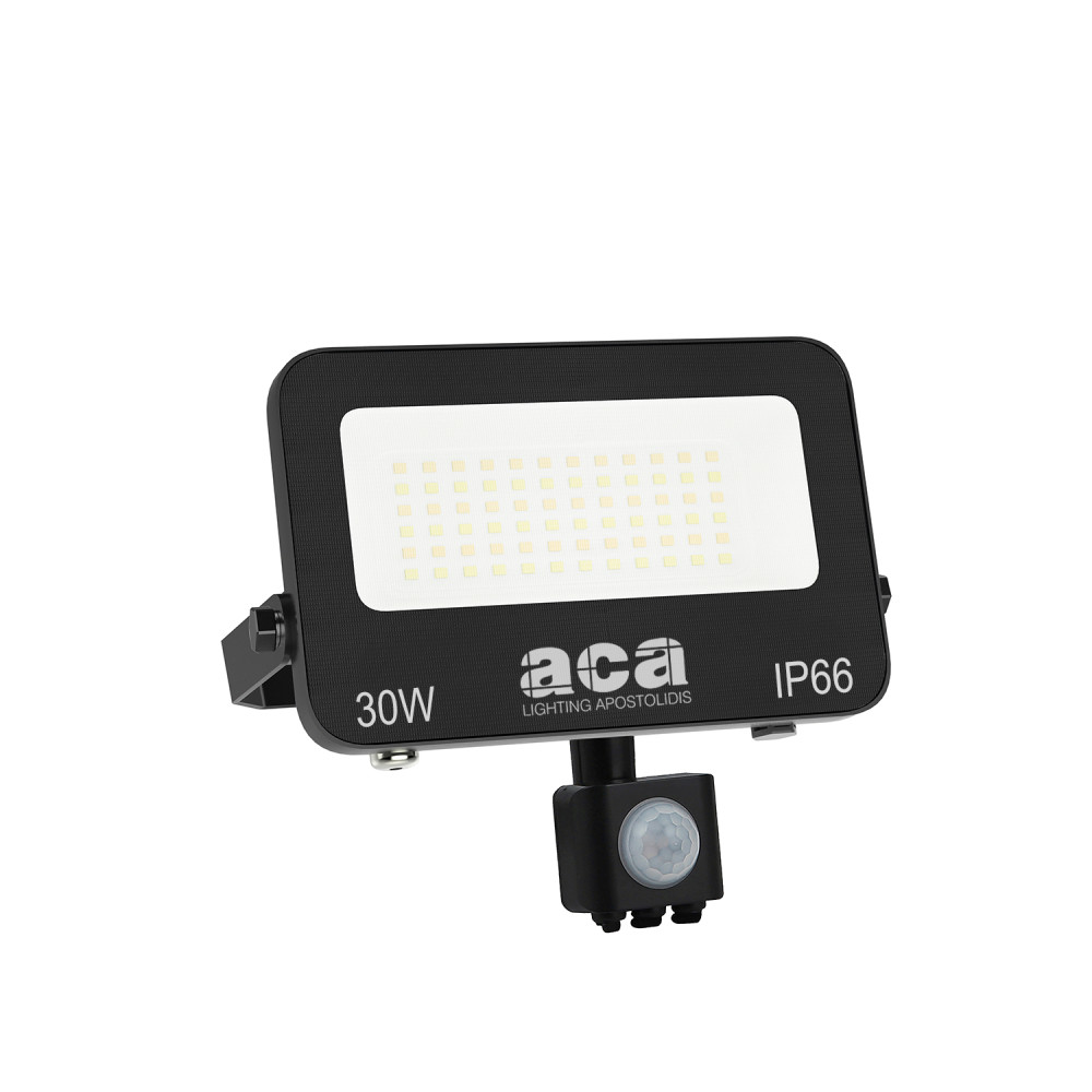 ΠΡΟΒΟΛΕΑΣ LED SMD ΜΑΥΡΟΣ ΜΕ ΑΙΣΘΗΤΗΡΑ 30W 3CCT 3000LM 185-260V RA>80 IP66