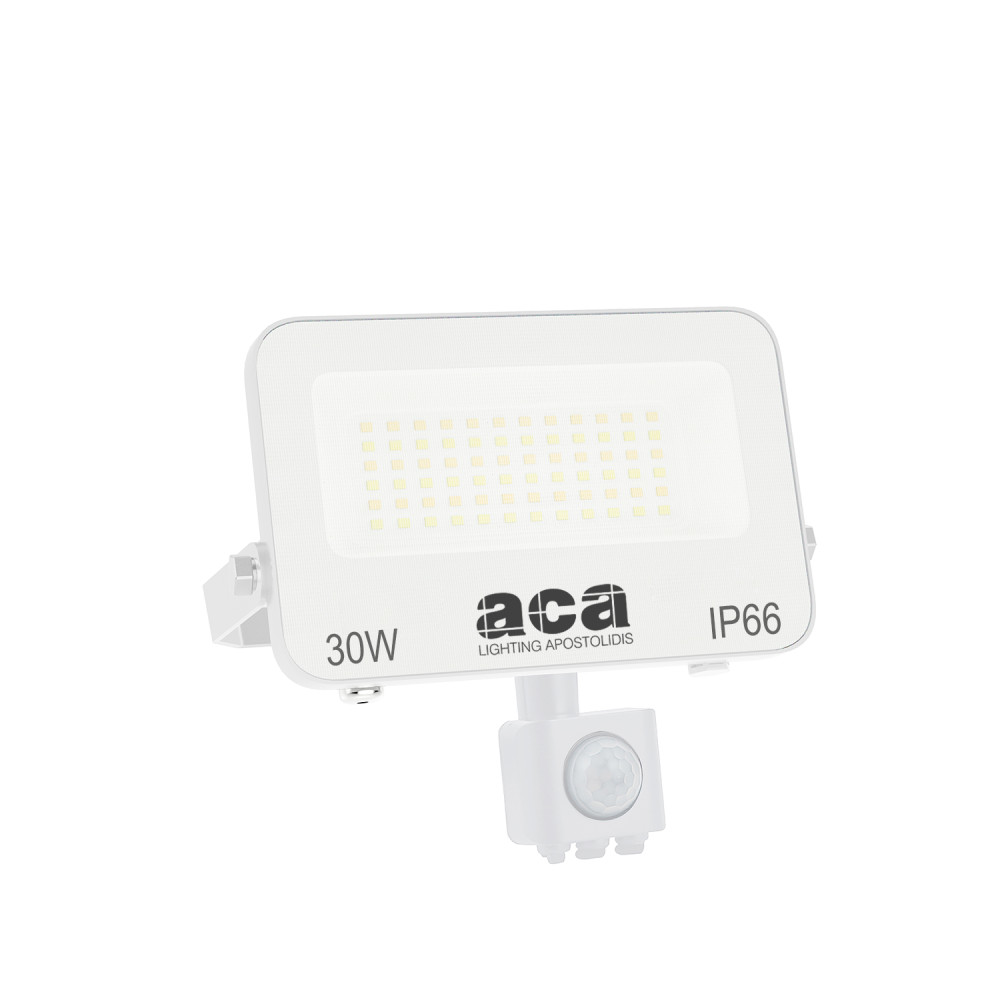 ΠΡΟΒΟΛΕΑΣ LED SMD ΛΕΥΚΟΣ ΜΕ ΑΙΣΘΗΤΗΡΑ 30W 3CCT 3000LM 185-260V RA>80 IP66