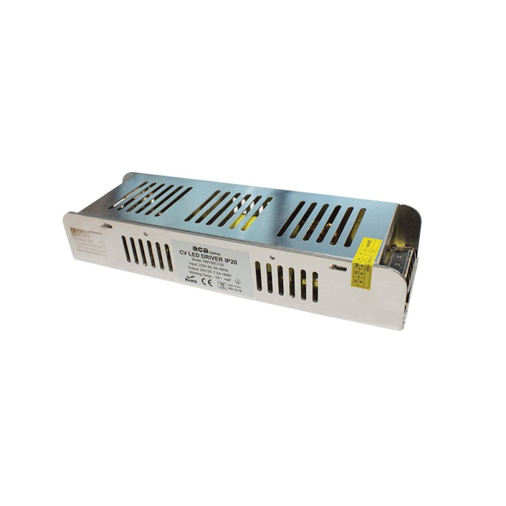 ΜΕΤΑΛΛΙΚΟ CV LED DRIVER 180W 230V AC24V DC 7.5A IP20 ΜΕ ΤΕΡΜΑΤΙΚΗ