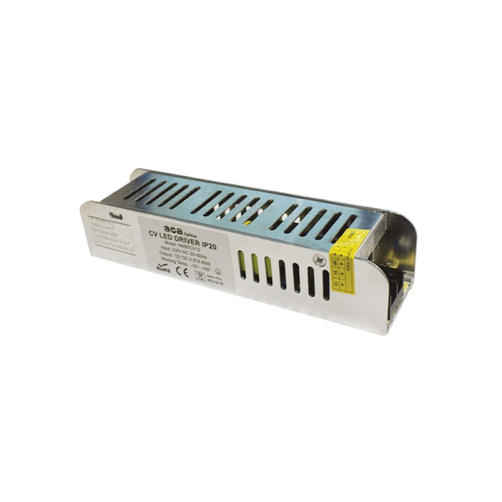 ΜΕΤΑΛΛΙΚΟ CV LED DRIVER 80W 230V AC12V DC 6.67A IP20 ΜΕ ΤΕΡΜΑΤΙΚΗ