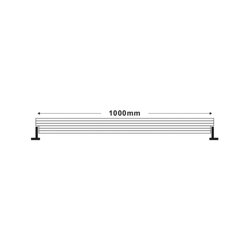 LED ΓΡΑΜΜΙΚΟΣ ΠΡΟΒΟΛΕΑΣ ΓΚΡΙ 1m 36W 4000K 2880LM 15°x60° IP66 3 YEARS