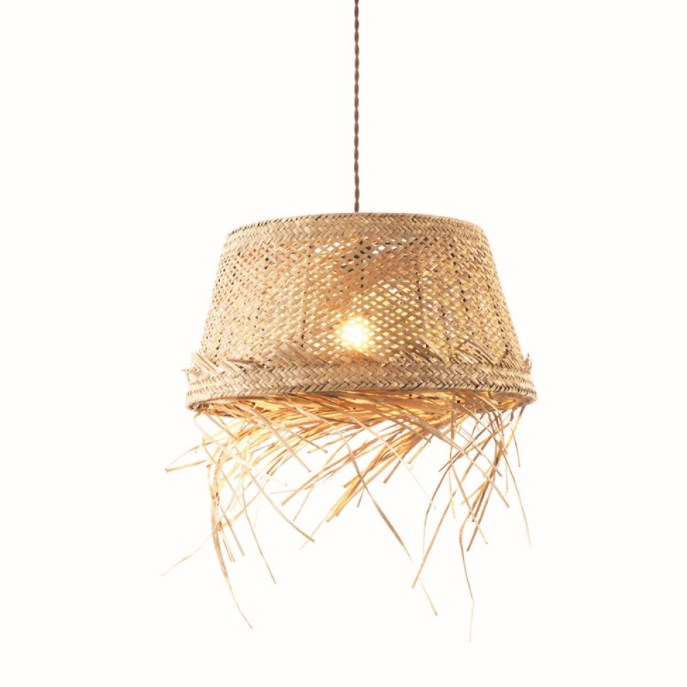 ΚΡΕΜΑΣΤΟ Φ/Σ 1xE27 ANDROS GRASS RATTAN Φ40Χ120CM