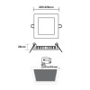 LED ΠΑΝΕΛ ΧΩΝΕΥΤΟ 230V AC 18W 3000K 1700LM  Ra80 Φ223mm ΛΕΥΚΟ ΤΕΤΡΑΓΩΝΟ