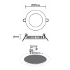 LED ΠΑΝΕΛ ΧΩΝΕΥΤΟ 230V AC 18W 6500K 1800LM Ra80 Φ220mm ΝΙΚΕΛ ΜΑΤ ΣΤΡΟΓΓΥΛΟ
