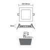 LED ΠΑΝΕΛ ΧΩΝΕΥΤΟ 230V AC 23W 6500K 2120LM Ra80 Φ300mm ΛΕΥΚΟ ΤΕΤΡΑΓΩΝΟ