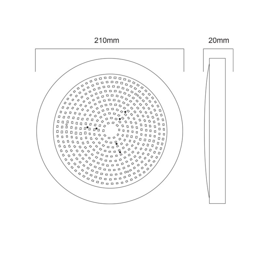LED ΦΩΤΙΣΤΙΚΟ ΠΛΑΣΤΙΚΟ ΠΙΣΙΝΑΣ 12V DC 20W 3000K 2100LM 110° IP68 Φ210Χ20mm ΛΕΥΚΟ