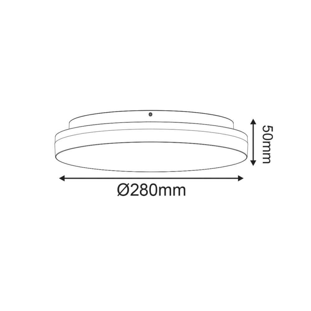ΛΕΥΚΟ ΣΤΡΟΓΓΥΛΟ Φ/Σ LED 24W 2400LM CCT(3000/4000/6500K) Φ280mm 120° 230V ACIP54 Ra80