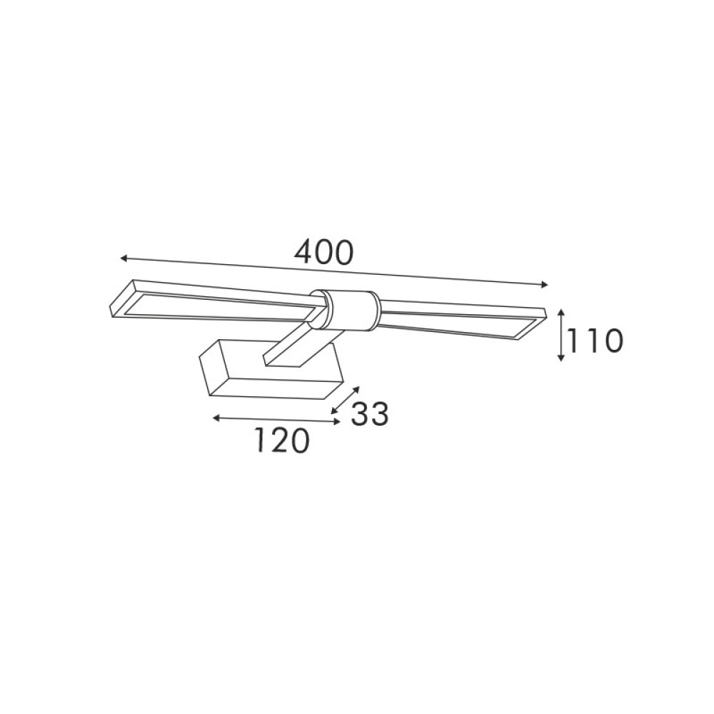 ΕΠΙΤΟΙΧΟ Φ/Σ LED 8W 520LM 3000K ΜΑΥΡΟ ΑΛΟΥΜΙΝΙΟ 410Χ140Χ55ΜΜ PAPIGION