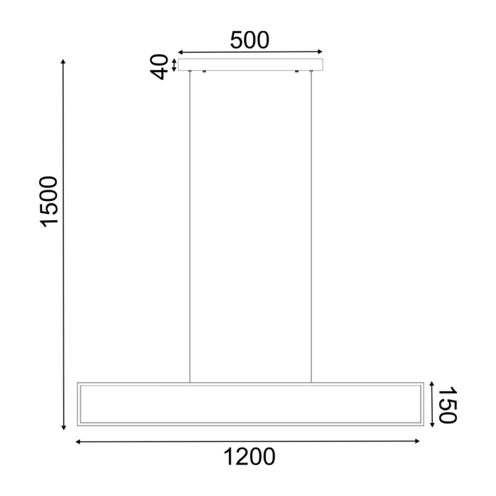 AELIA-ΦΩΤΙΣΤΙΚΟ ΚΡΕΜΑΣΤΟ ΜΑΥΡΟ ΜΑΤ ΑΛΟΥΜΙΝΙΟΥ LED SMD 32W 3000Κ 2600LM IP20 1200Χ60Χ1500ΜΜ